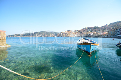 Row boat on the sea