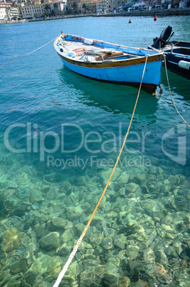 Row boat on the sea