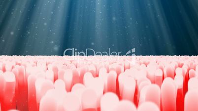 field of anemones swaying in the sea