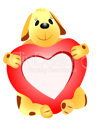 Dog with heart