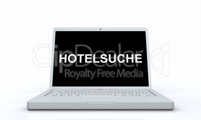 Laptop Text Konzept - Hotelsuche