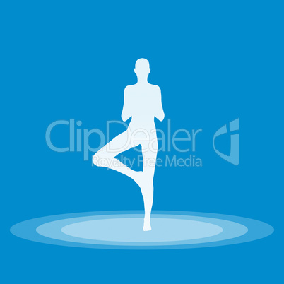 Yoga Pose Symbol - Blau 03