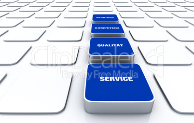 Quader Konzept Blau - Beratung Kompetenz Qualität Service 3