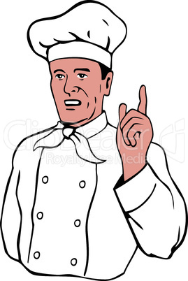 chef pointing finger retro