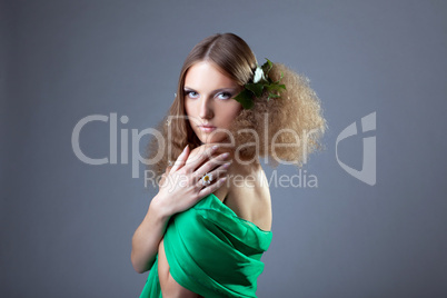Beauty young woman spring portrait hair style