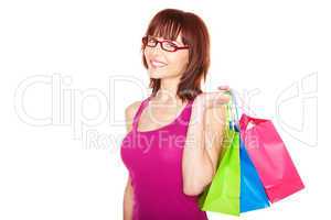 Happy Woman With Shopping Bags