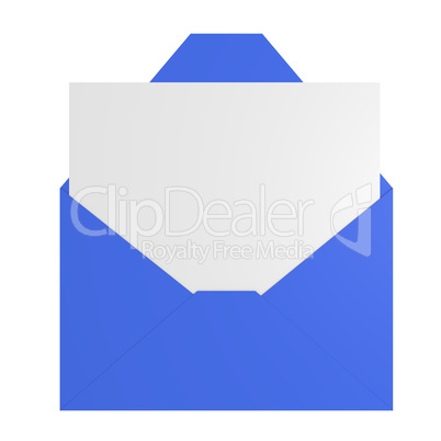 Blue envelope , 3d image