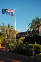 Australian flag near the house