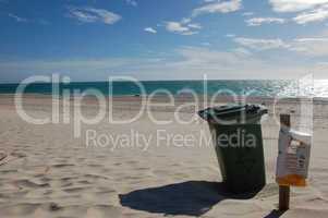 Rubbish bin on the beach
