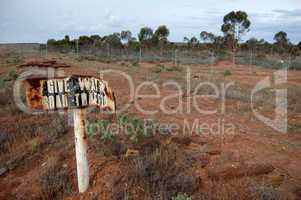 Abandoned road sign