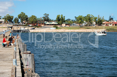 Fishermen at town pier