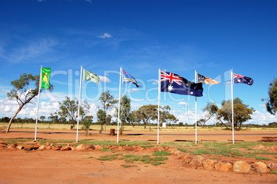 Australian and aboriginal flags