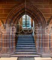 Gothic arched doorway inside Cathedral