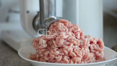 Working electric meat mincer timelapse