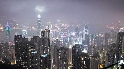 skyline of Hong Kong city from victoria peak. time lapse