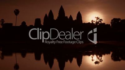 Sunrise at Angkor Wat temple, Cambodia, Asia. Time-lapse