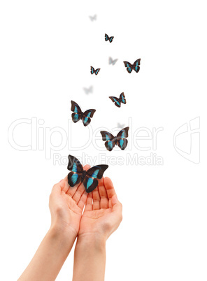 Hands with Butterflies