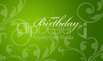 Green Happy Birthday Card