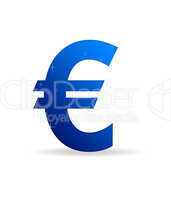 Blue Euro Sign