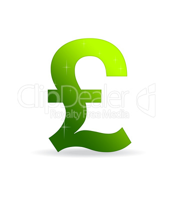 Green British pound Sign
