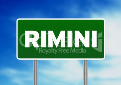 Green Road Sign - Rimini, Italy