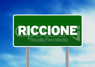 Green Road Sign - Riccione, Italy
