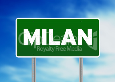 Green Road Sign - Milan, Italy