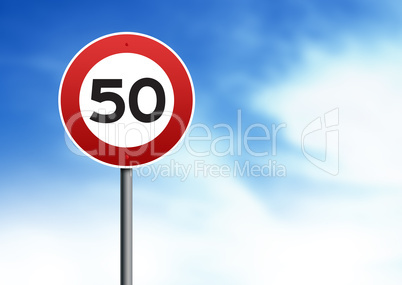 50kmh speed limit road sign