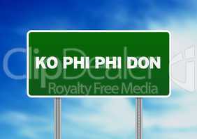Green Road Sign - Ko Phi Phi Don, Thailand