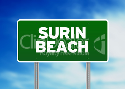 Green Road Sign - Surin Beach, Thailand