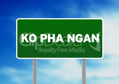 Green Road Sign - Ko Pha Ngan, Thailand