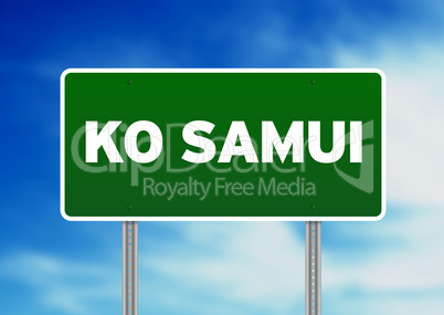 Green Road Sign - Ko Samui, Thailand