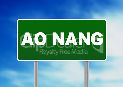 Green Road Sign - Ao Nang, Thailand