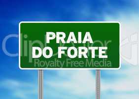 Green Road Sign - Praia do Forte, Brazil