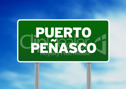Green Road Sign - Puerto Peñasco