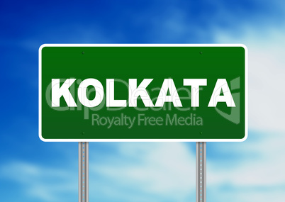 Green Road Sign - Kolkata