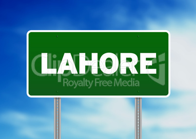 Green Road Sign - Lahore