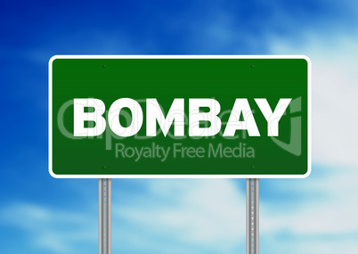 Green Road Sign - Bombay