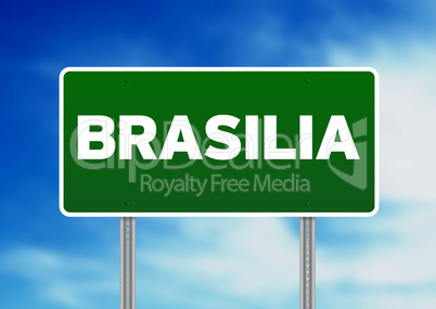 Green Road Sign - Brasilia