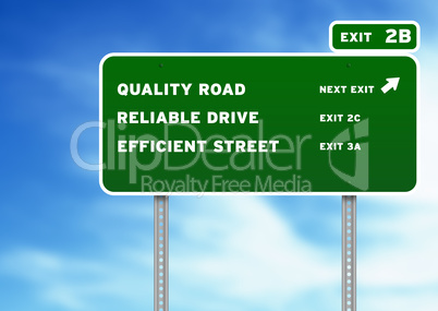 Quality, Reliable, Efficient Highway Sign
