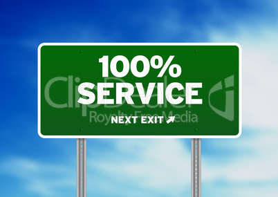 100% Service Road Sign