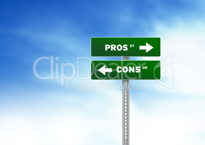 Pros and Cons Road Sign
