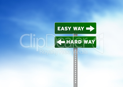 Easy Way, Hard Way Road Sign