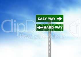 Easy Way, Hard Way Road Sign