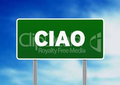 Ciao Road Sign