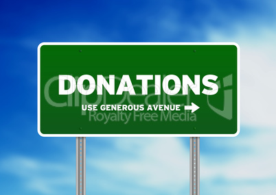 Donations Road Sign