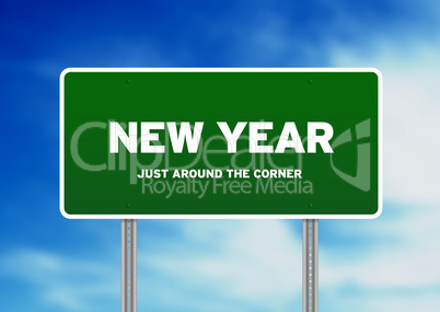 New year Highway Sign