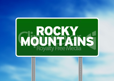 Rocky Mountains Highway Sign