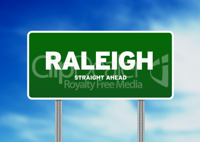 Raleigh, North Carolina Highway Sign