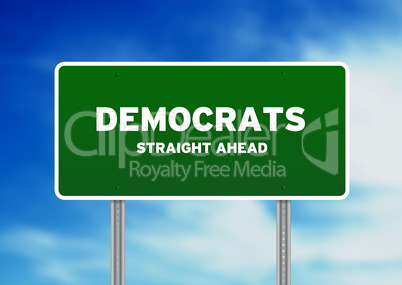 Green Democrats Highway Sign